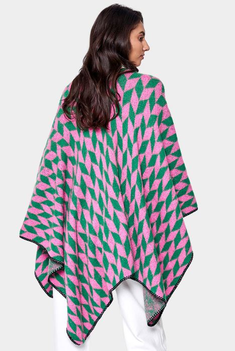 Pink & Green Poncho/Shawl