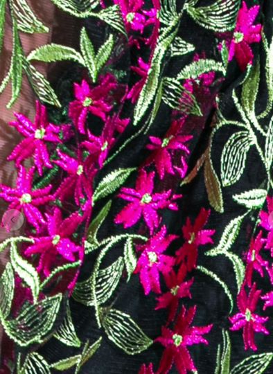 Pink & Green Sheer Sleeve top