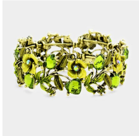 Green Floral Bracelet
