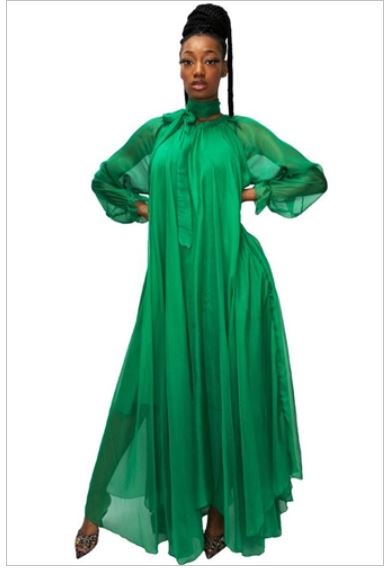 Stunning! Green Chiffon Maxi Dress Curvy Soror Stunning! Green Chiffon Maxi Dress Curvy Soror