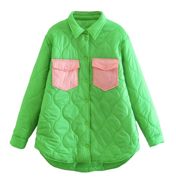 NEW! Pink and Green Quilted Jacket
