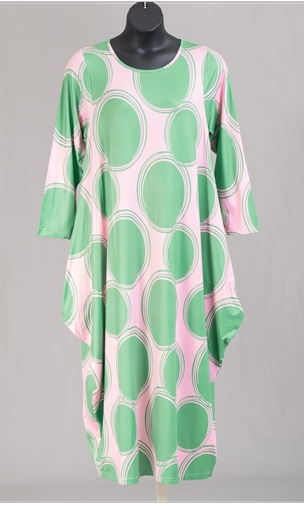 NEW! Pink & Green Circle Maxi Dress