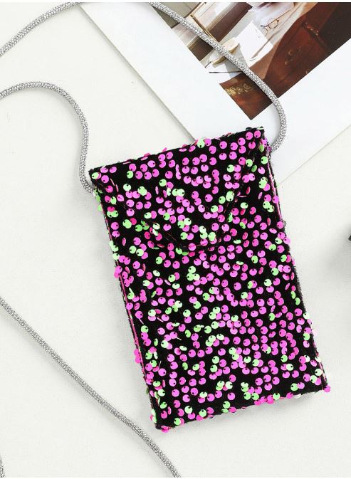 Pink & Green Shiny Crossbody