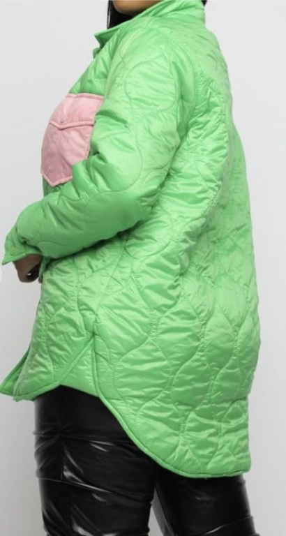 NEW! Pink and Green Quilted Jacket