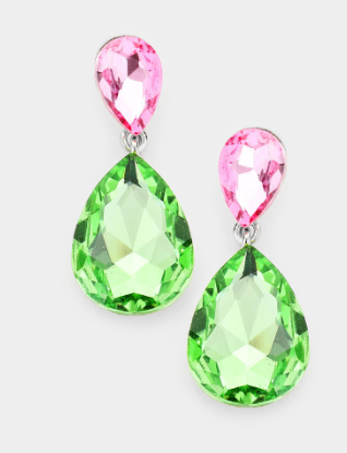 Crystal Teardrop Earrings (Post-back)