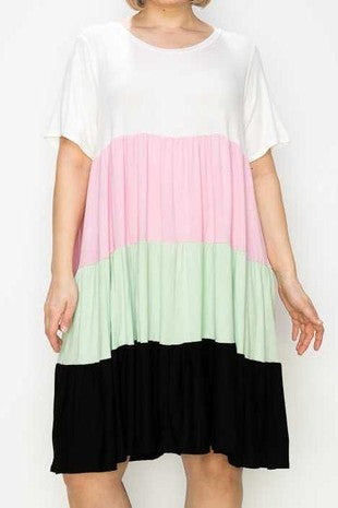 Color Block Swing Dress