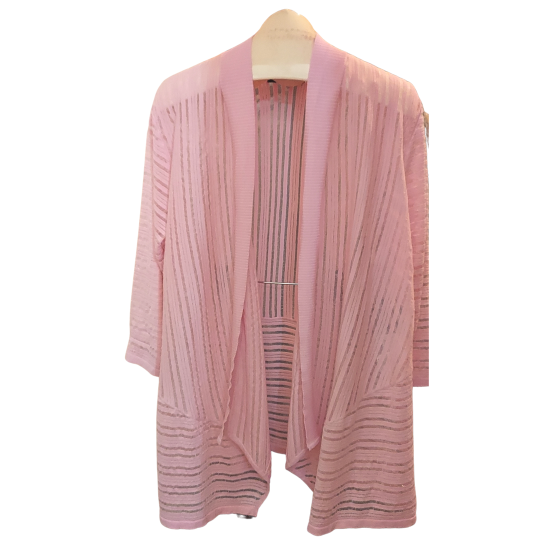 Pink Sheer Stripe Jacket Curvy Soror