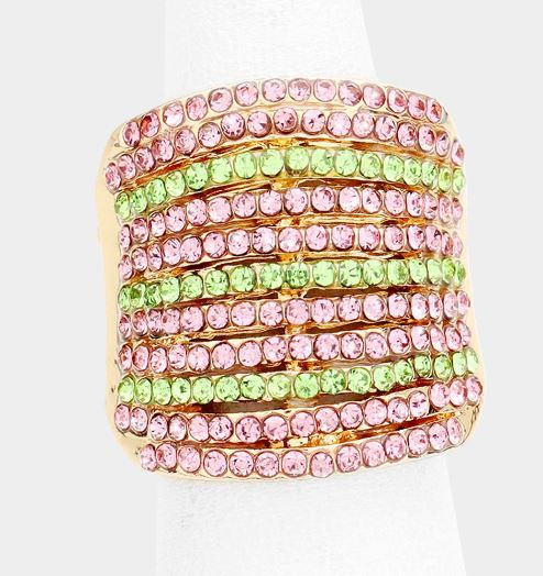 LAST ONE! Pink and Green Bling Ring (H2)