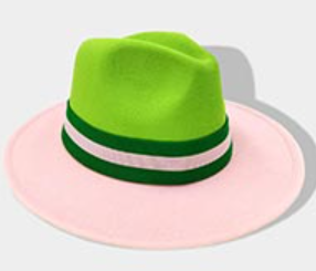 LAST 5! Pink and Green Fedora Hat